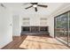 Spacious living room with fireplace and access to deck at 622 Powers Ferry North Se, Marietta, GA 30067