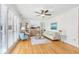 Hardwood floors, comfy seating, and a ceiling fan at 885 Briarcliff Ne Rd # 21, Atlanta, GA 30306