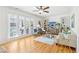 Spacious living room with hardwood floors and access to a patio at 885 Briarcliff Ne Rd # 21, Atlanta, GA 30306