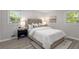 Cozy bedroom with neutral tones, plush bedding, and a modern nightstand at 1352 Jennie Sw Ln, Lilburn, GA 30047
