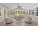 Sunroom with vaulted ceiling, comfy seating, and lots of natural light at 1352 Jennie Sw Ln, Lilburn, GA 30047