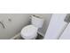 Small bathroom with toilet and vinyl flooring at 1432 Cutters Mill Dr, Lithonia, GA 30058