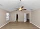 Spacious bedroom with vaulted ceiling and ceiling fan at 2114 Black Oak Ln, Ellenwood, GA 30294