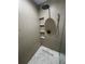 Modern shower with geometric tile and built-in shelves at 1801 Cumberland Valley Pl, Atlanta, GA 30080