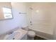 Bathroom with shower/tub combo and vanity at 2761 Rockdale, Decatur, GA 30034