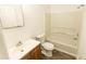 Clean bathroom with a tub, toilet and vanity at 2761 Rockdale, Decatur, GA 30034