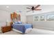 Bedroom with unique headboard and ceiling fan at 103 Cardinal Se Rd, White, GA 30184