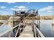 Relaxing upper deck on a two story dock overlooking the lake at 103 Cardinal Se Rd, White, GA 30184