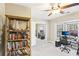 Bright home office features built-in shelving and large windows at 4657 Jefferson Township Ln, Marietta, GA 30066