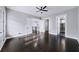 Spacious bedroom with dark hardwood floors and ceiling fan at 3040 Wallace Se Cir, Atlanta, GA 30339