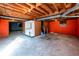 Unfinished basement with exposed beams and ample storage space at 850 Briarwood Trl, Douglasville, GA 30134