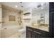Bathroom with soaking tub, shower, and granite vanity at 2870 Pharr Court South Nw # 1205, Atlanta, GA 30305