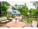 Round wooden table and chairs on deck overlooking neighborhood at 120 Howard Se St, Atlanta, GA 30317