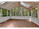 Enclosed sunroom with wood flooring, skylight, and windows offering scenic views at 3337 Devaughn Ne Dr, Marietta, GA 30066