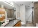 Clean bathroom with double vanity and a large shower at 640 Glen Iris Ne Dr # 303, Atlanta, GA 30308