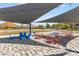 Outdoor seating area with shade structures at 1708 Evenstad Way, Smyrna, GA 30080