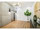 Modern building lobby with elevator, wood floors, and stylish decor at 260 18Th Nw St # 10311, Atlanta, GA 30363