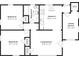 Two-bedroom, one-bathroom floor plan with laundry at 1881 Broad Ave, East Point, GA 30344