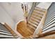 Hardwood staircase with iron spindles at 5669 Hollowbrooke Nw Ln, Acworth, GA 30101