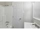 Clean bathroom with shower/tub combo and updated vanity at 3563 Bolfair Nw Dr, Atlanta, GA 30331