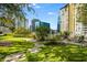 Landscaped lawn with winding path and city view at 950 W Peachtree Nw St # 1005, Atlanta, GA 30309