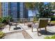 Outdoor seating area with modern furniture at 950 W Peachtree Nw St # 1005, Atlanta, GA 30309