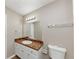 Bathroom with white cabinets and a laminate countertop offers a functional and tidy space at 7018 Chimney Ridge Dr, Riverdale, GA 30296