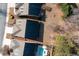 Aerial view showing homes with private pools and yards at 121 Meridian Dr, Woodstock, GA 30188
