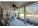 Relaxing covered porch overlooking backyard at 121 Meridian Dr, Woodstock, GA 30188