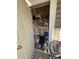 Exterior storage closet with shelving for seasonal items at 1345 Keys Crossing Ne Dr # 1345, Atlanta, GA 30319
