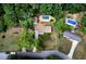 Aerial view showing property, pool, and neighborhood at 4770 Shady Rest Dr, Powder Springs, GA 30127
