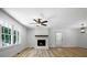 Living room with fireplace and hardwood floors at 4770 Shady Rest Dr, Powder Springs, GA 30127