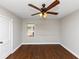 Bright bedroom with hardwood floors and ceiling fan at 1368 Wichita Sw Dr, Atlanta, GA 30311