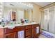 Double vanity bathroom with shower at 2916 Hillside Pl, Decatur, GA 30034