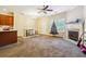 Spacious living room featuring a fireplace and a dining area at 2916 Hillside Pl, Decatur, GA 30034