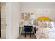 Bright bedroom with a yellow headboard and a desk at 6243 Kenbrook Dr, Tucker, GA 30084