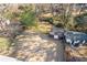 Overhead view of backyard with sheds and grassy lawn at 2439 Woodridge Dr, Decatur, GA 30033