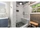 Spa-like bathroom with marble shower and built-in bench at 2680 Pine Tree Ne Rd # 2, Atlanta, GA 30324