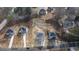 Aerial view of a 0.58 acre lot with surrounding homes at 4420 Ross Estates Ct, Snellville, GA 30039