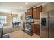 Modern kitchen with stainless steel appliances and granite countertops at 2777 Lakeview Walk, Decatur, GA 30035