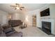 Living room with fireplace, and neutral decor at 2777 Lakeview Walk, Decatur, GA 30035