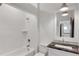 Clean bathroom with white subway tile and granite vanity at 600 Autumn Ln, Marietta, GA 30068