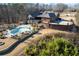 Aerial view of house, pool, and expansive backyard at 1150 Brushy Mountain Rd, Rockmart, GA 30153