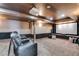 Basement home theater with projector, screen, and comfortable seating at 5008 Cambridge Ln, Villa Rica, GA 30180