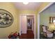 Bright foyer with hardwood floors and decorative accents at 750 Skipper Dr, Atlanta, GA 30318