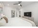 Well-lit bedroom showcasing a comfortable king-sized bed, ceiling fan, and a TV for ultimate relaxation at 396 Pratt Se Dr # 1932, Atlanta, GA 30315