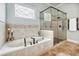 Spa-like bathroom featuring a large shower and garden tub at 2214 Taylor Grady Ter, Duluth, GA 30097