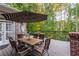 Spacious deck with seating area and umbrella, overlooks private wooded area at 2214 Taylor Grady Ter, Duluth, GA 30097