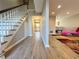 Bright entryway with hardwood floors and staircase at 6520 Roswell Rd # 3, Atlanta, GA 30328