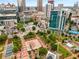 Aerial view of Centennial Olympic Park and city skyline at 123 Luckie Nw St # 2210, Atlanta, GA 30303